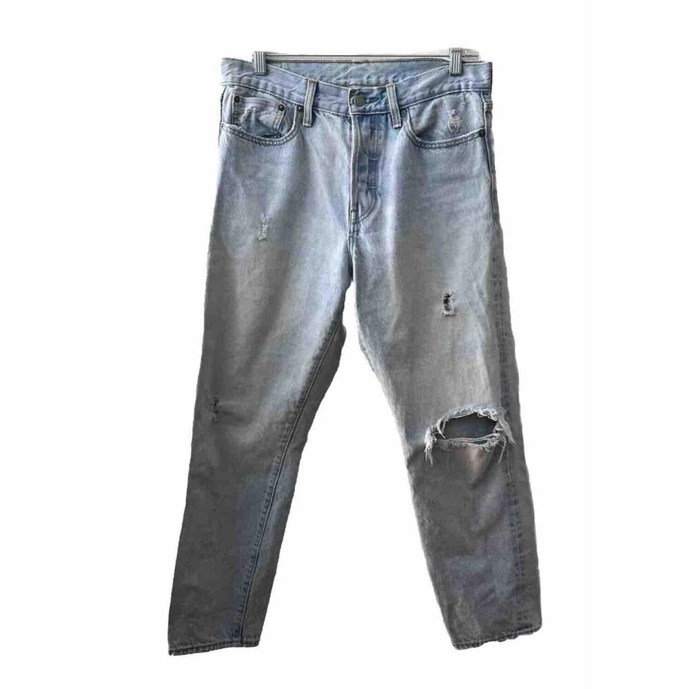 LEVI's Jeans Women's Size 30 Distressed Faded Button Fly Crop Fit Light Wash